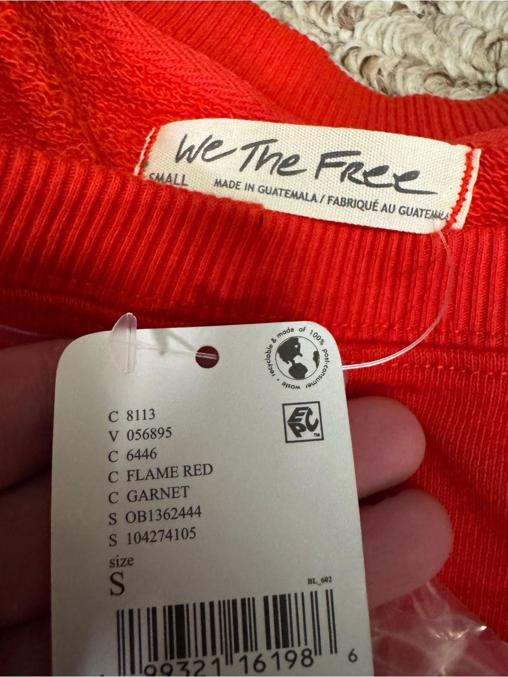 NWT Free People We The Free Camden Sweatshirt - flame red - XS, Small, Medium - Picture 9 of 10